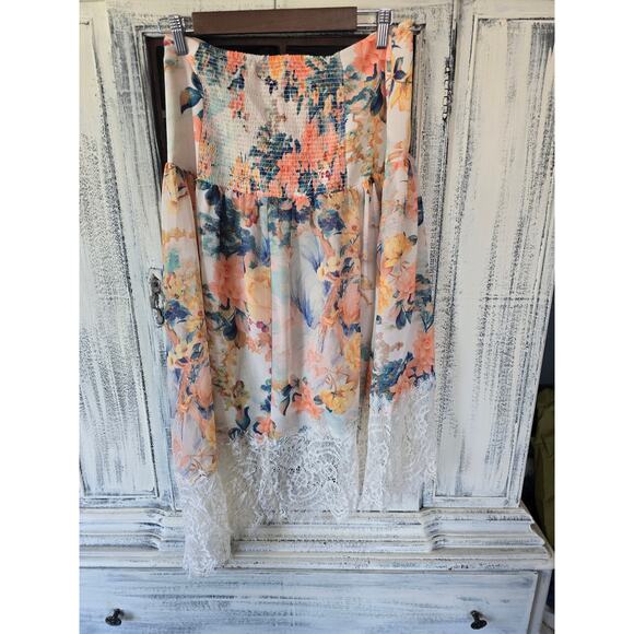 NEW Anthropologie Floral Lace A-Line Skirt - Medium - Picture 7 of 8